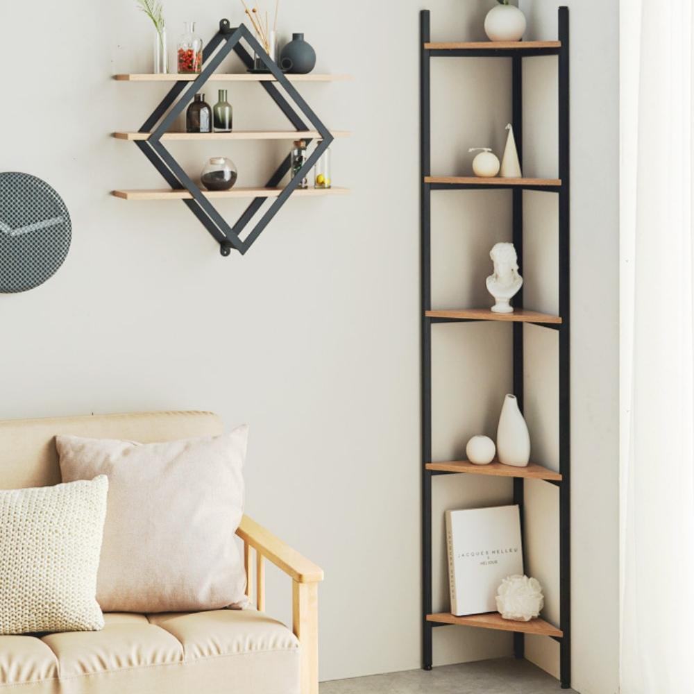 5단 코너장식장 술선반 거실진열장 슬림장식장