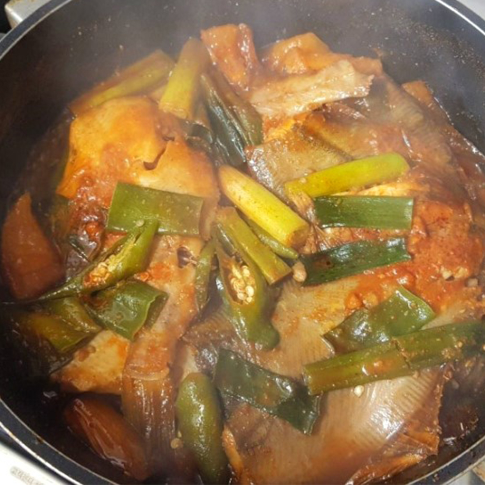 [포항맛집]반건조 매콤 가자미조림 1.2kg 3인분 / 냉장 야채포함 해와바다 - 상세 이미지 5