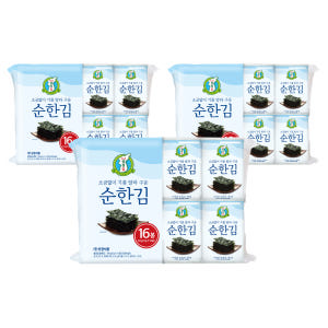 성경김 순한김 소금없이 구운김 식탁 조미 도시락 맛있는김 16봉 64g,... 맛있게 먹은 솔직 후기 - 상품 이미지 1
