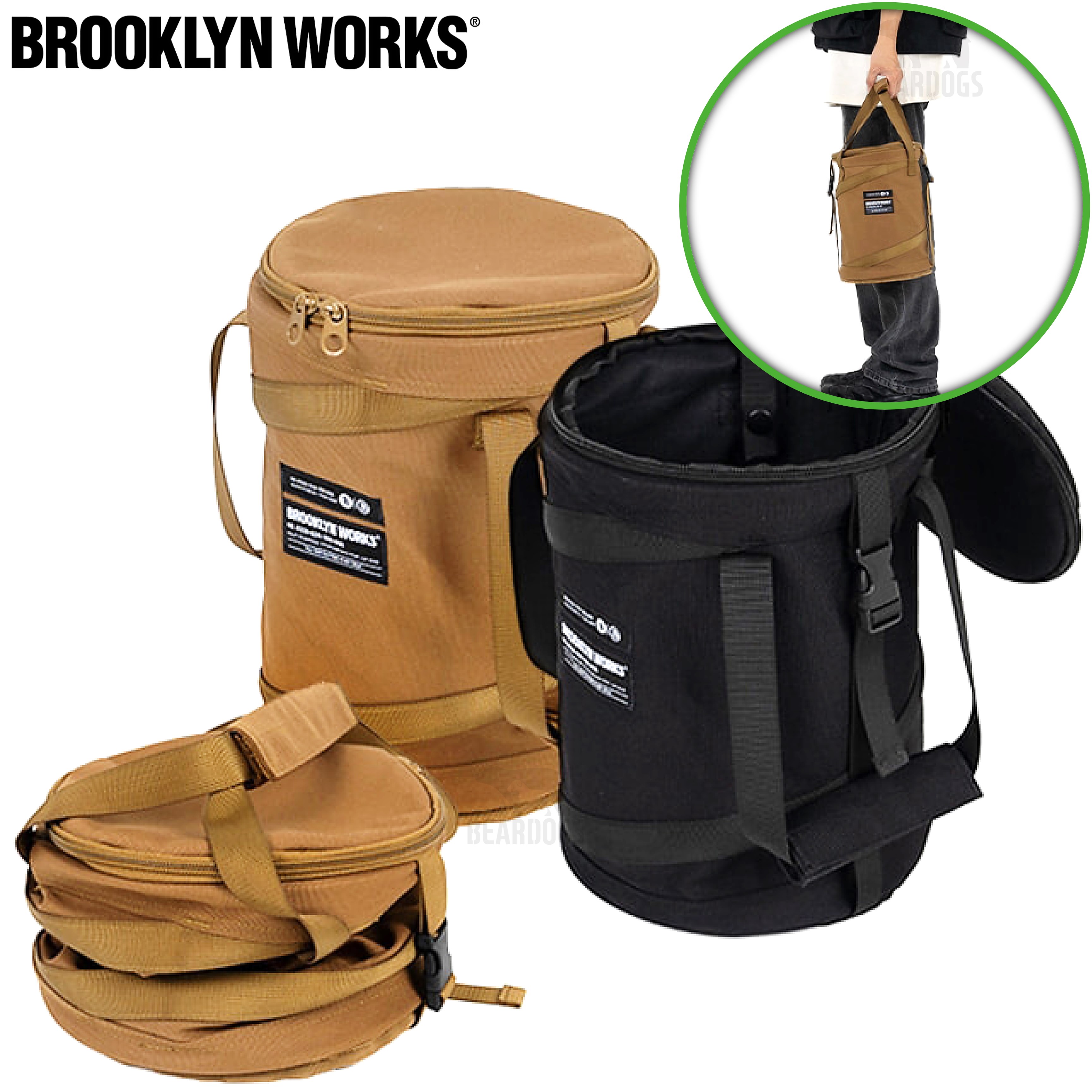 브루클린웍스 팝업 백 미니 휴지통 쓰레기통 바스켓 접이식 휴대용