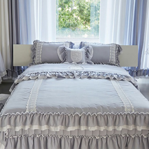 류금숙 프렌치가든 실키워싱 향균 누비프릴 침대커버 SS/Q/K/SK 국내생산