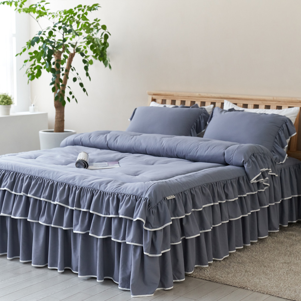 류금숙 라인 실키케어 항균프릴 차렵이불 베개커버 숏매트커버세트 SS/Q/K/SK