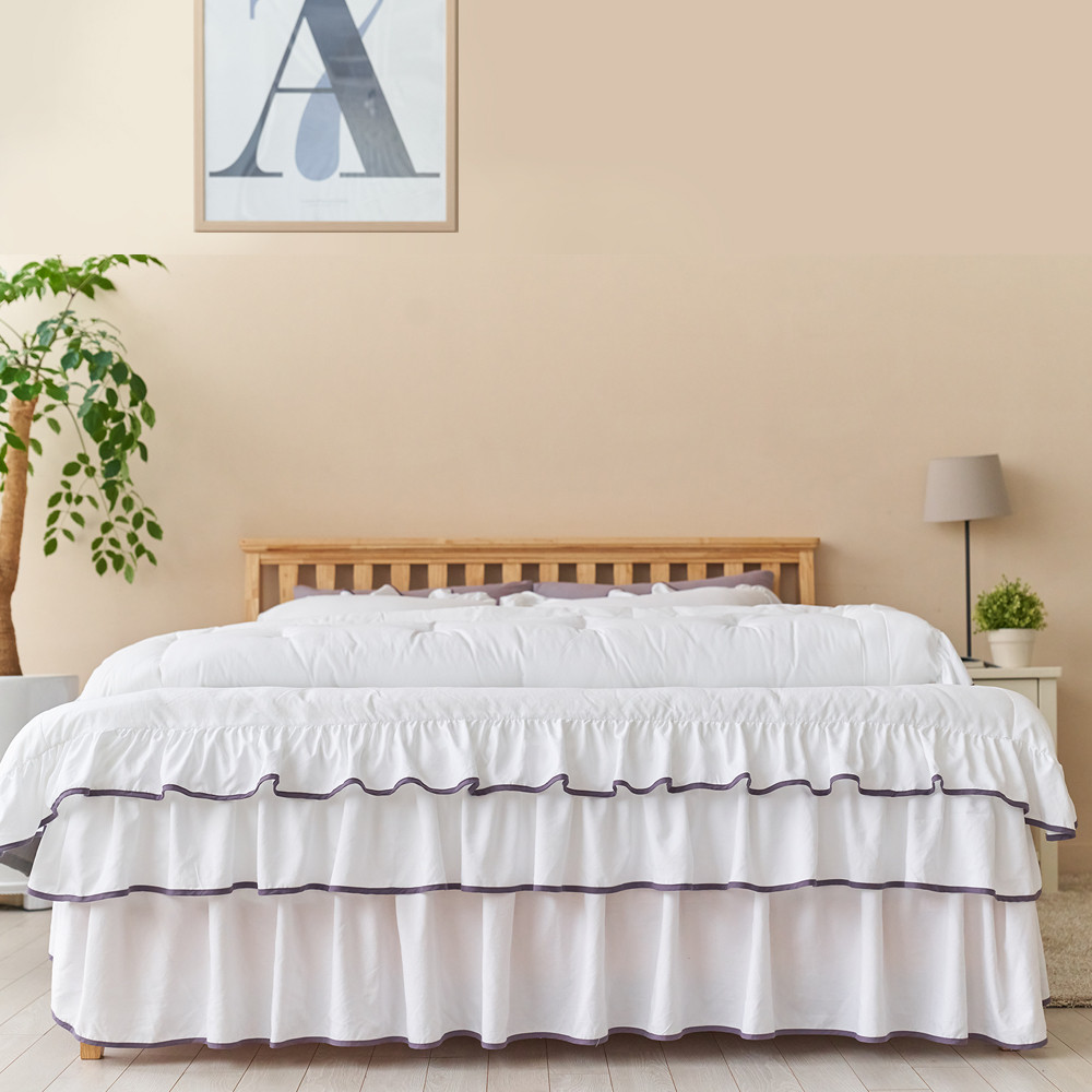 류금숙 라인 실키케어 항균프릴 차렵이불 베개커버 이중프릴침대커버세트 SS/Q/K/SK