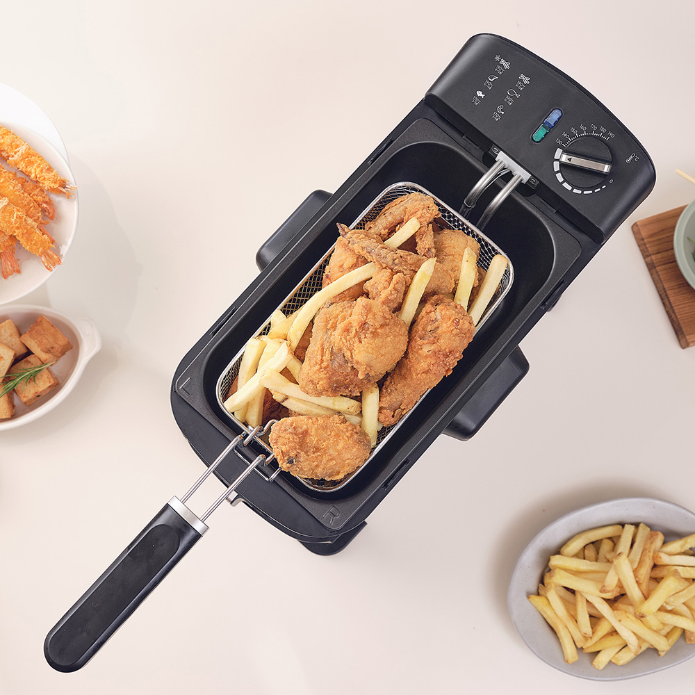 위즈웰 세이브 튀김기 3L 기름분리 스테인리스 전기 가정용 미니 자동 기계 WH3189