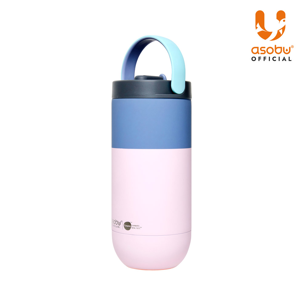 아소부 스테인레스 보온보냉 빨대 대용량 세라믹 텀블러 오르빗 900ml, 파스텔핑크 - 상세 이미지 2