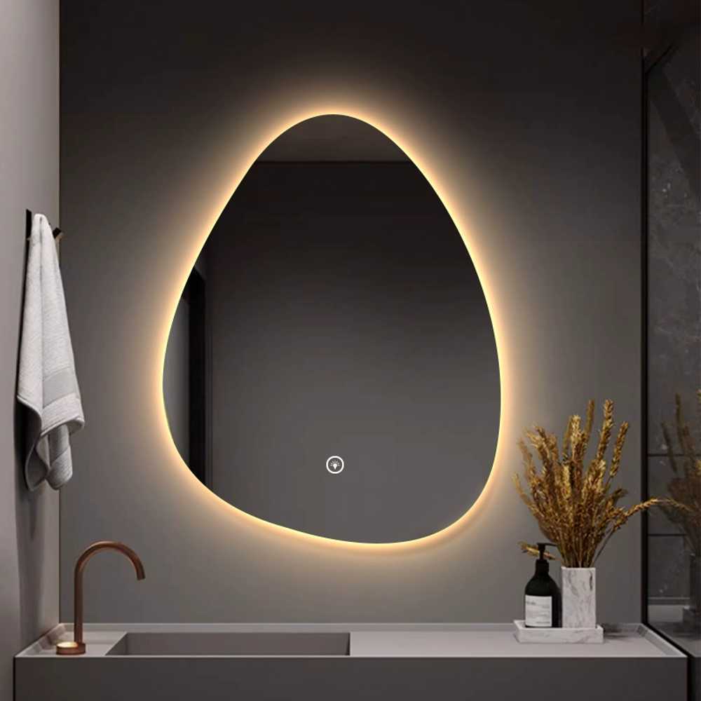 물방울 거울 LED 터치 인테리어 망고 카페 드레스룸 70x90cm - 상세 이미지 3