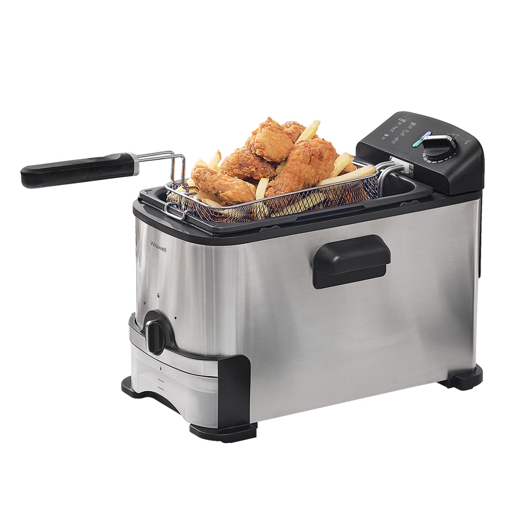 위즈웰 세이브 튀김기 3L 기름분리 스테인리스 전기 가정용 미니 자동 기계 WH3189