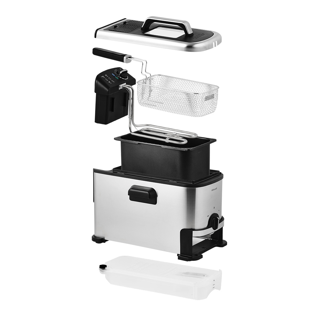 위즈웰 세이브 튀김기 3L 기름분리 스테인리스 전기 가정용 미니 자동 기계 WH3189