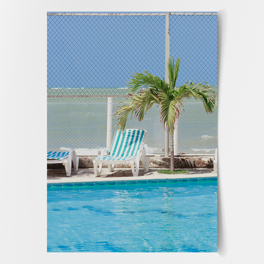 인테리어 캔버스 액자 포스터 유럽 감성 빈티지 썬베드 B A4