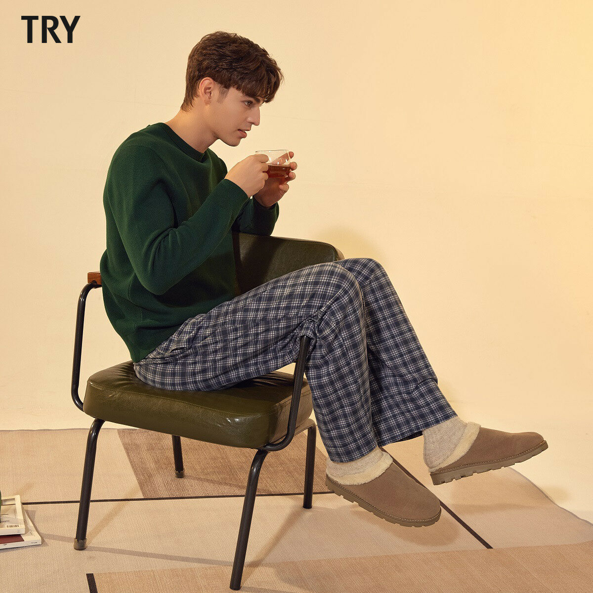 TRY 피치기모 파자마 팬츠 3종(남성) - 메인 이미지