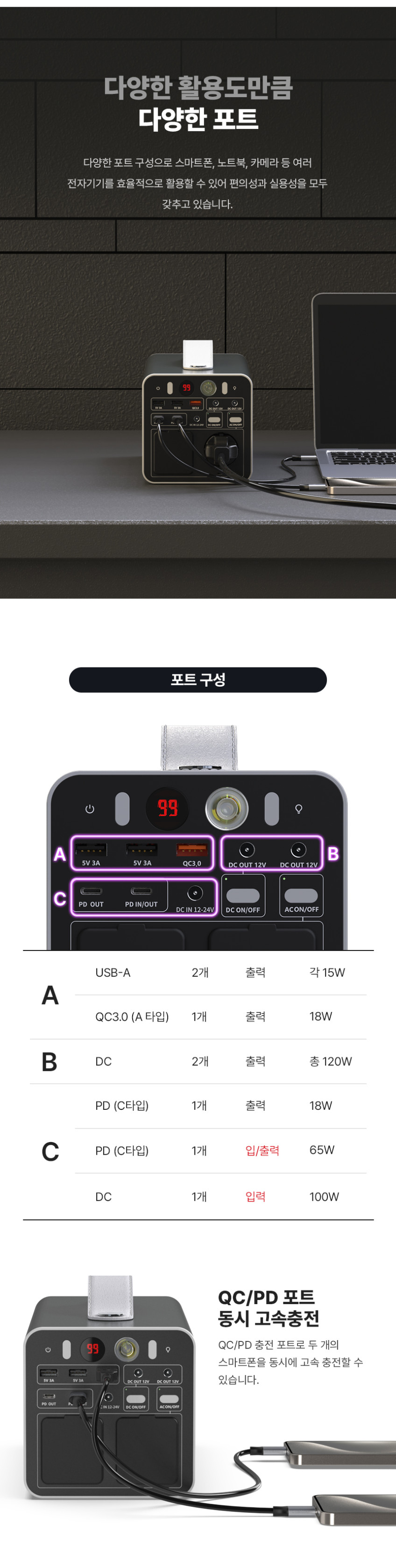넥스트유 파우샘 300W 220V 차박 캠핑 올인원 파워뱅크 판매처 상세 정보 이미지 4