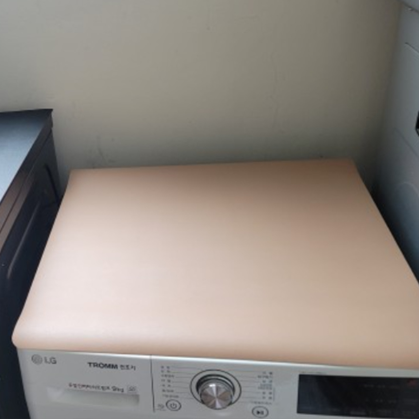 꼬꼬미 방수 드럼세탁기 냉장고 건조기커버 덮개 가죽매트 맞춤제작 블랙 다크 65x65