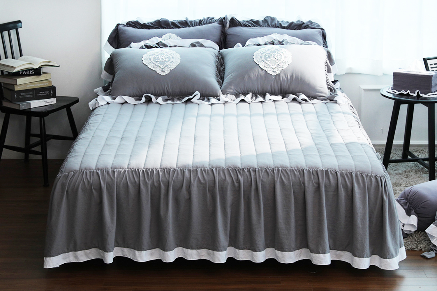 류금숙 프렌치감성 실키케어 향균프릴 롱프릴침대커버 SS/Q/K/SK 국내생산