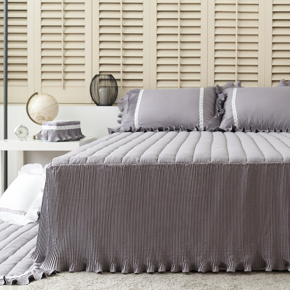 류금숙 플리츠 항균실키케어 프릴 롱침대커버 SS/Q/K/SK 국내생산