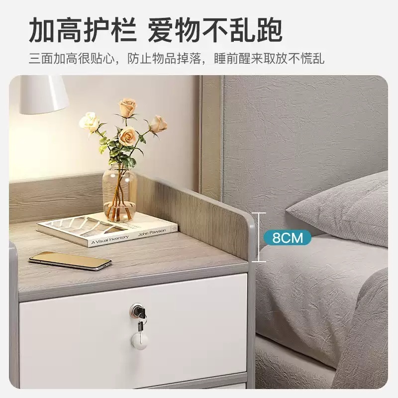 침대협탁 침실 서랍 사이드 2단 틈새 수납장 거실 원목 쇼파 수납 미니 서랍장 - 상세 이미지 3