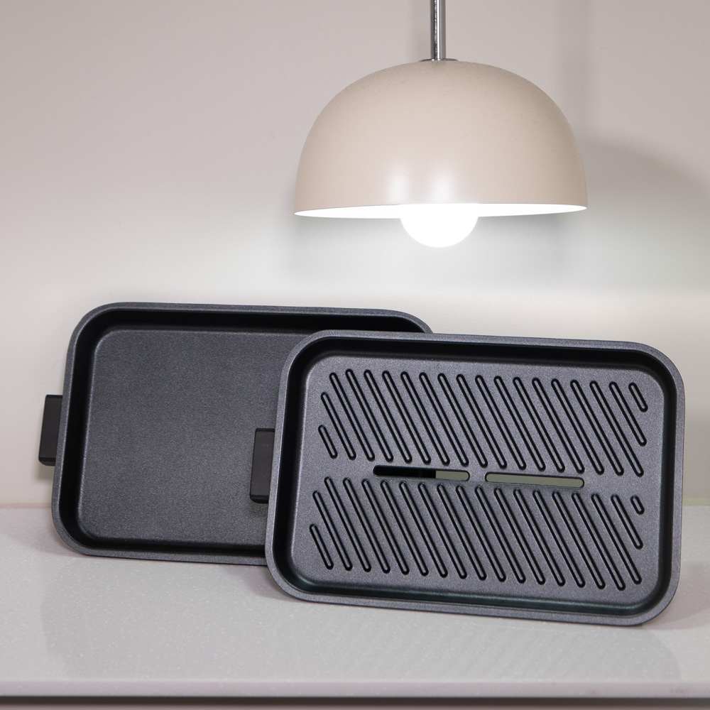 레꼴뜨 멀티 전기그릴 고기 불판 2개 전기후라이팬 분리형 멀티쿠커 뚜껑 고화력 - 상세 이미지 4