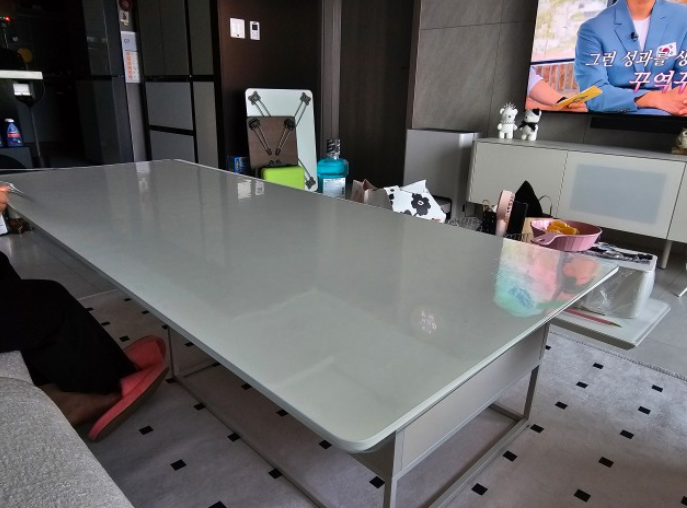 국산 항균 유리대용 반투명매트 비닐 식탁 커버 방수테이블보 식탁보 1.5mm 35x10