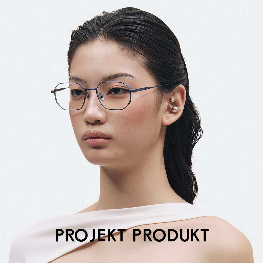 프로젝트프로덕트 HM13 CMBL 반무광 블루 다각형 코받침 긱시크 빈티지 안경테 - 상세 이미지 3