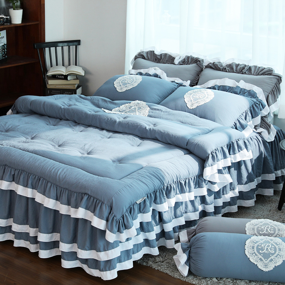 류금숙 프렌치감성 실키케어 향균프릴 이불 베개커버 이중프릴침대커버세트 SS/Q/K/SK