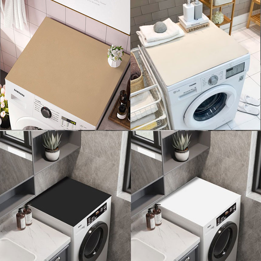 꼬꼬미 방수 드럼세탁기 냉장고 건조기커버 덮개 가죽매트 맞춤제작 블랙 다크 65x65