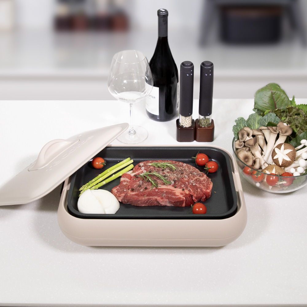 레꼴뜨 멀티 전기그릴 고기 불판 2개 전기후라이팬 분리형 멀티쿠커 뚜껑 고화력 - 상세 이미지 5