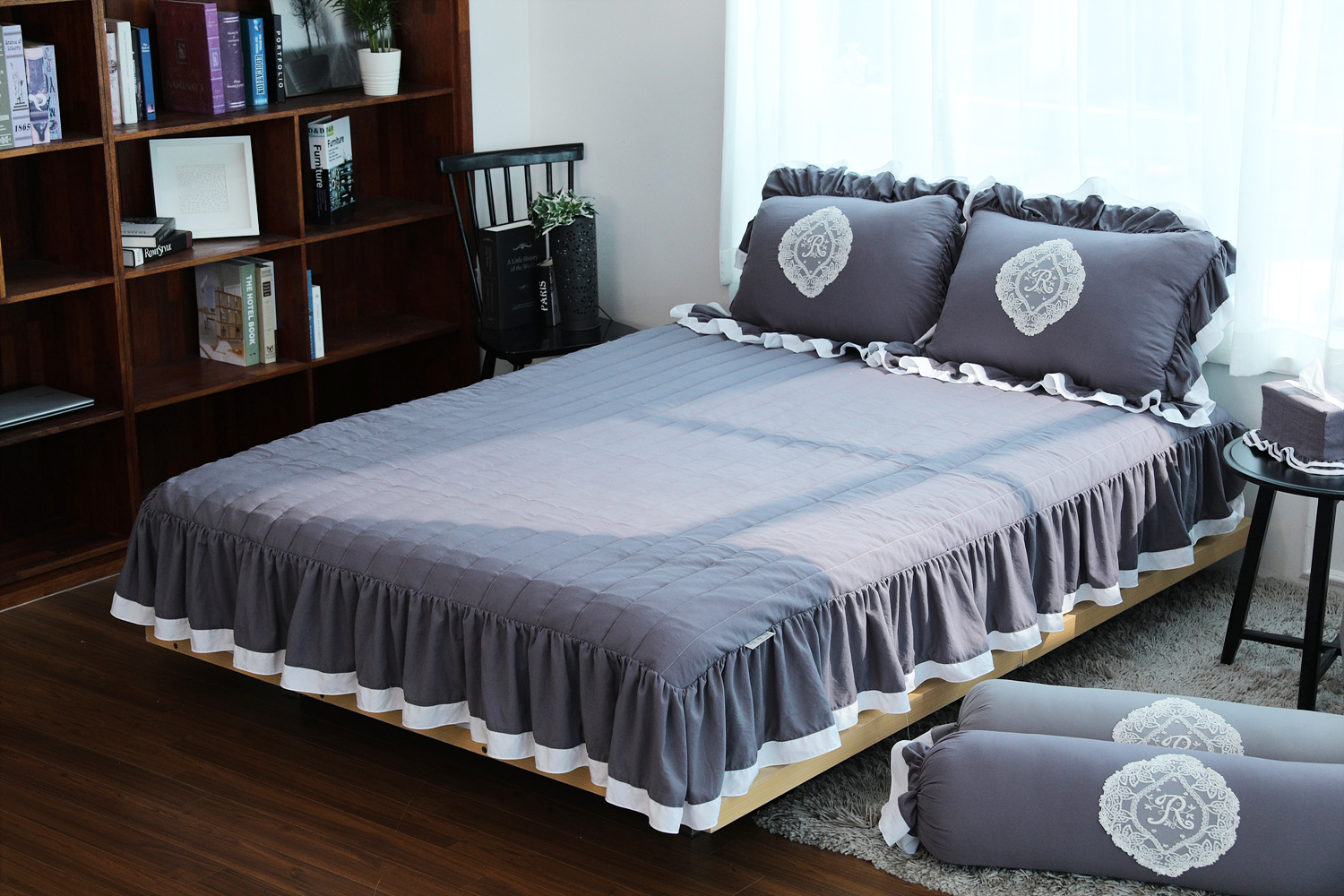 류금숙 프렌치감성 실키케어 향균프릴 숏프릴매트커버 SS/Q/K/SK 국내생산