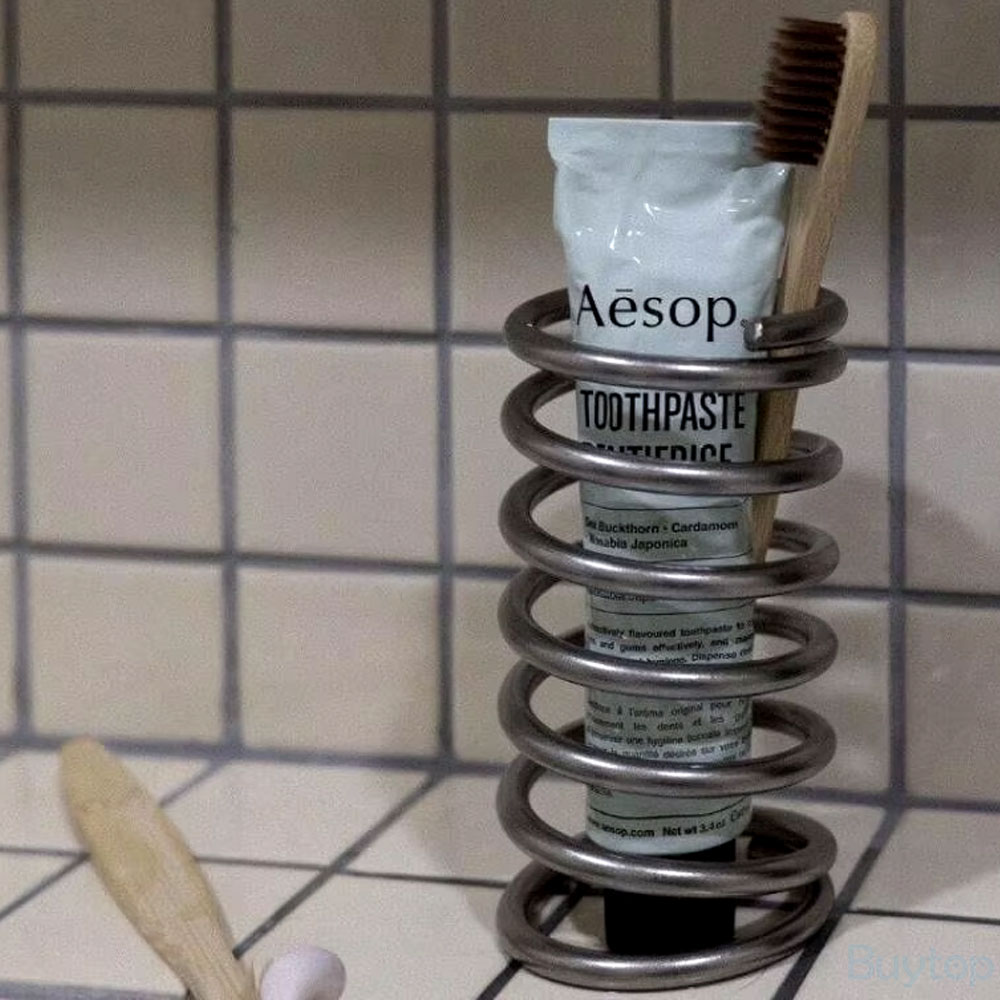 BUYTOP 스텐 스프링 칫솔꽂이 다용도 홀더 M