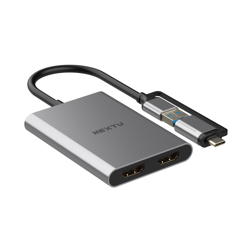 넥스트유 버이맨 USB C to HDMI 4K 듀얼 모니터 확장 컨버터 젠더