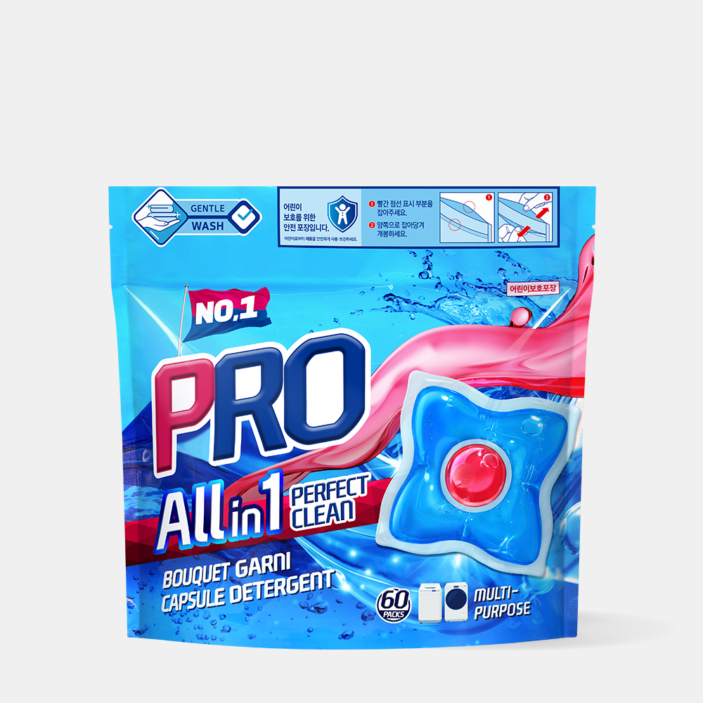 [60개입] 부케가르니 고농축 3중 액션 캡슐세제 3in1 일반/드럼 겸용 머스크향