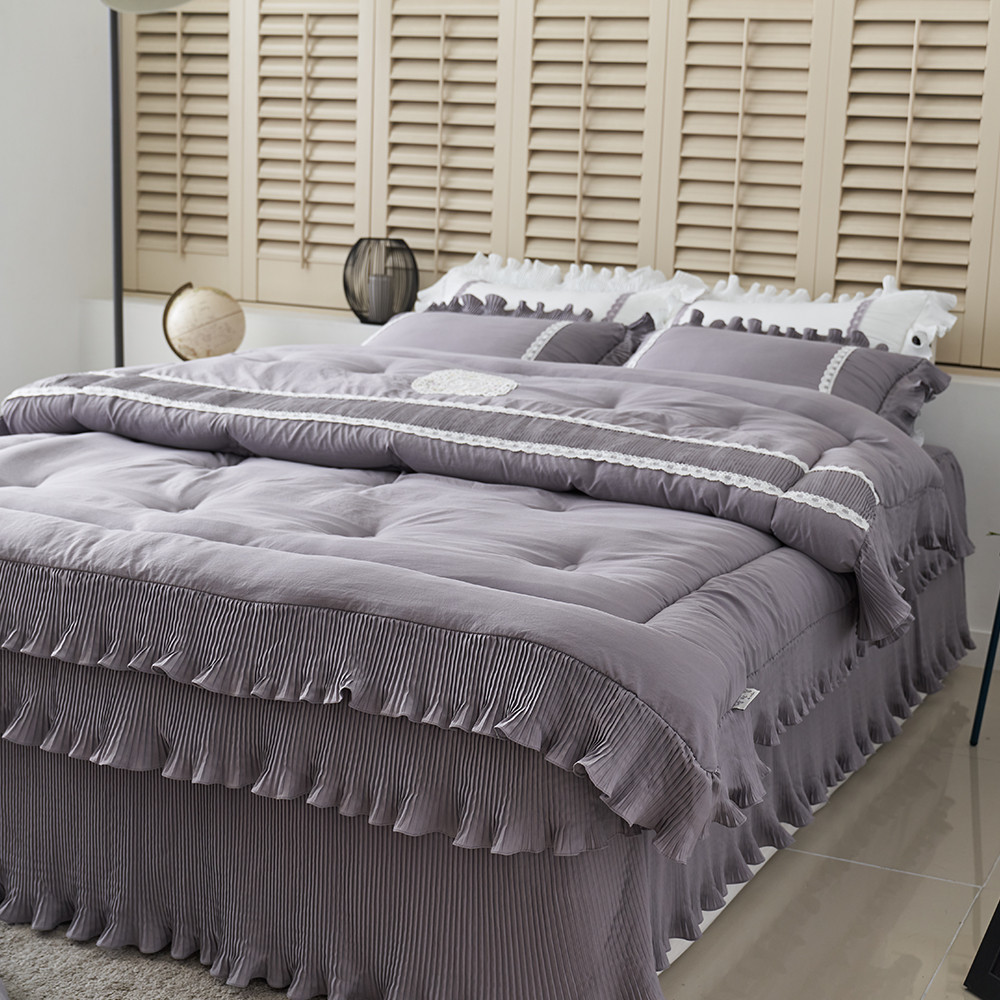 류금숙 플리츠 항균실키케어 프릴 차렵이불 베개커버 숏매트커버세트 SS/Q/K/SK 국내생산