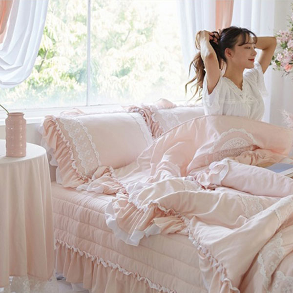류금숙 프렌치가든 실키워싱 향균 누비프릴 침대커버 SS/Q/K/SK 국내생산