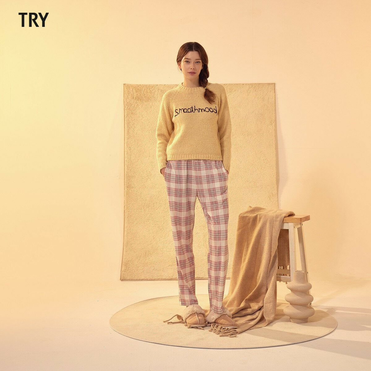 TRY 피치기모 파자마 팬츠 3종(여성) - 상세 이미지 4