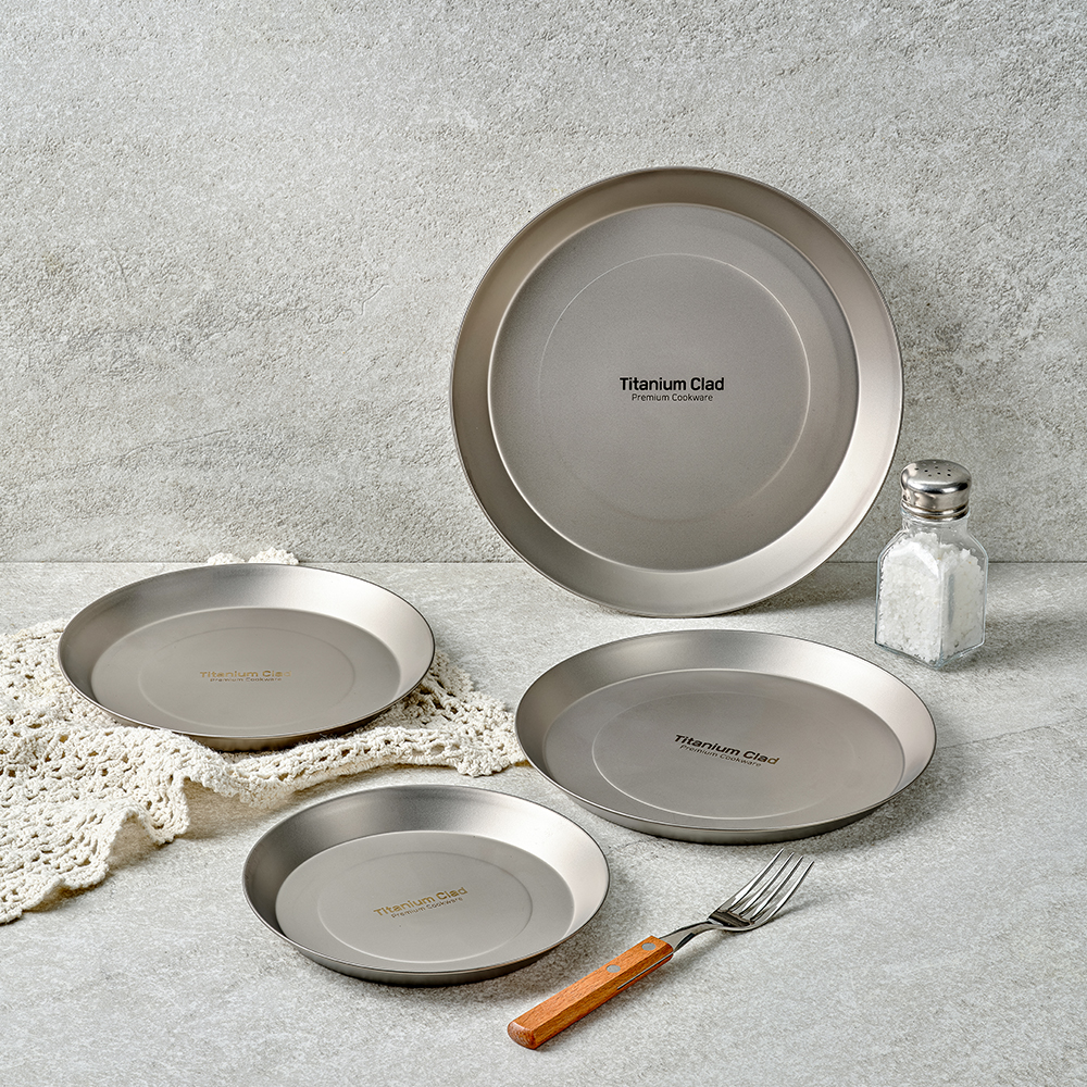 클래딘 하이엔드캠핑 티타늄 원형 접시 3종