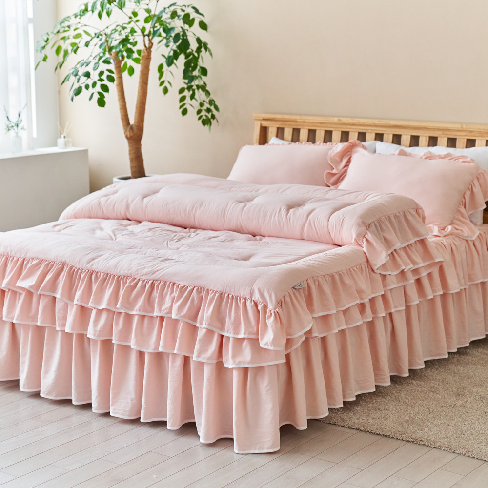 류금숙 라인 실키케어 항균프릴 차렵이불 베개커버 숏매트커버세트 SS/Q/K/SK