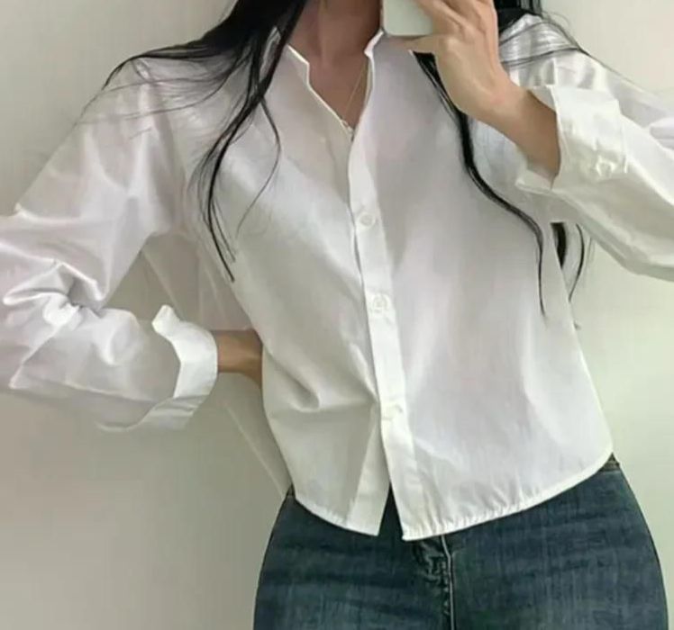 세련된 흰색 셔츠 여성 봄 가을 우아한 긴 소매 깔끔한 출근룩 캐주얼 데이트룩 화이트 - 상세 이미지 3