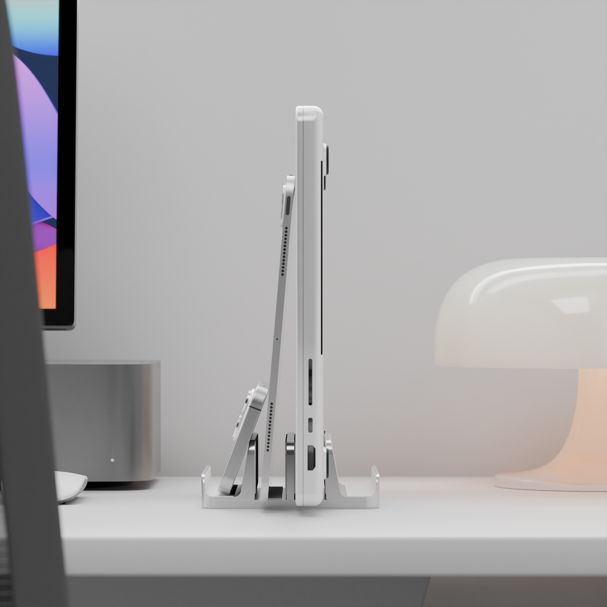 니케 맥북 노트북 거치대 수직 스탠드 클램쉘 맥미니 꽂이 세로 알루미늄 1슬롯 상세 이미지 4