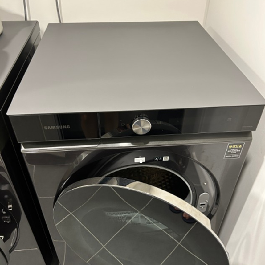 꼬꼬미 방수 드럼세탁기 냉장고 건조기커버 덮개 가죽매트 맞춤제작 블랙 다크 65x65