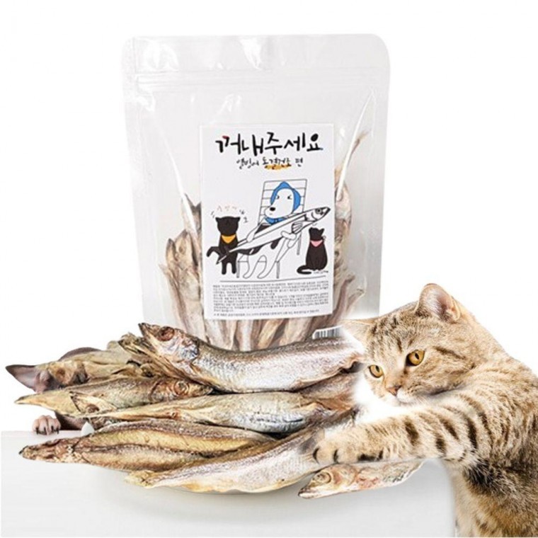 강아지 동결건조 열빙어 80g 1P 고양이 국내산 간식 : 오월이네마트