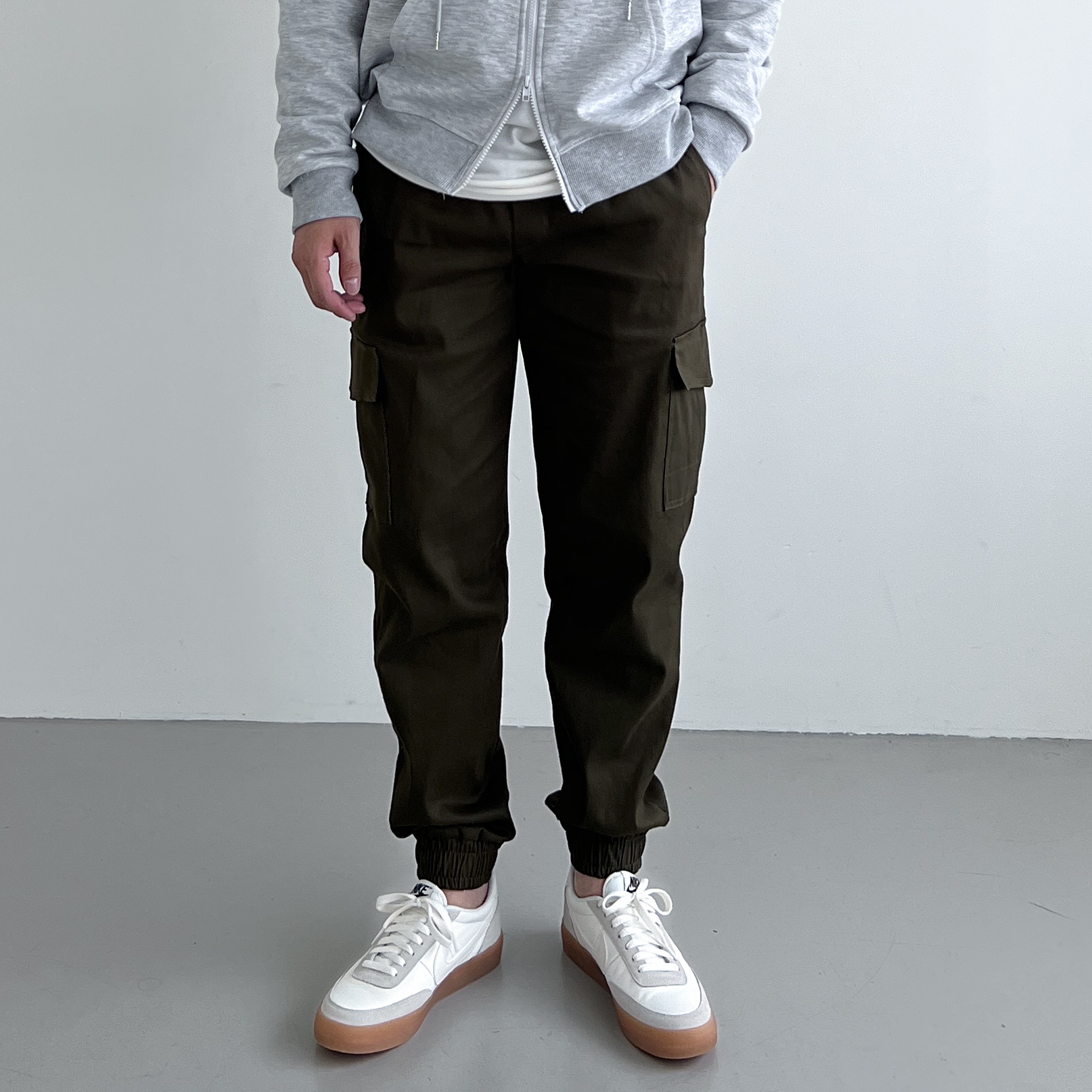 1+1 남자 카고조거팬츠 남자면바지 작업바지 스판 밴딩 빅사이즈 - 상세 이미지 5