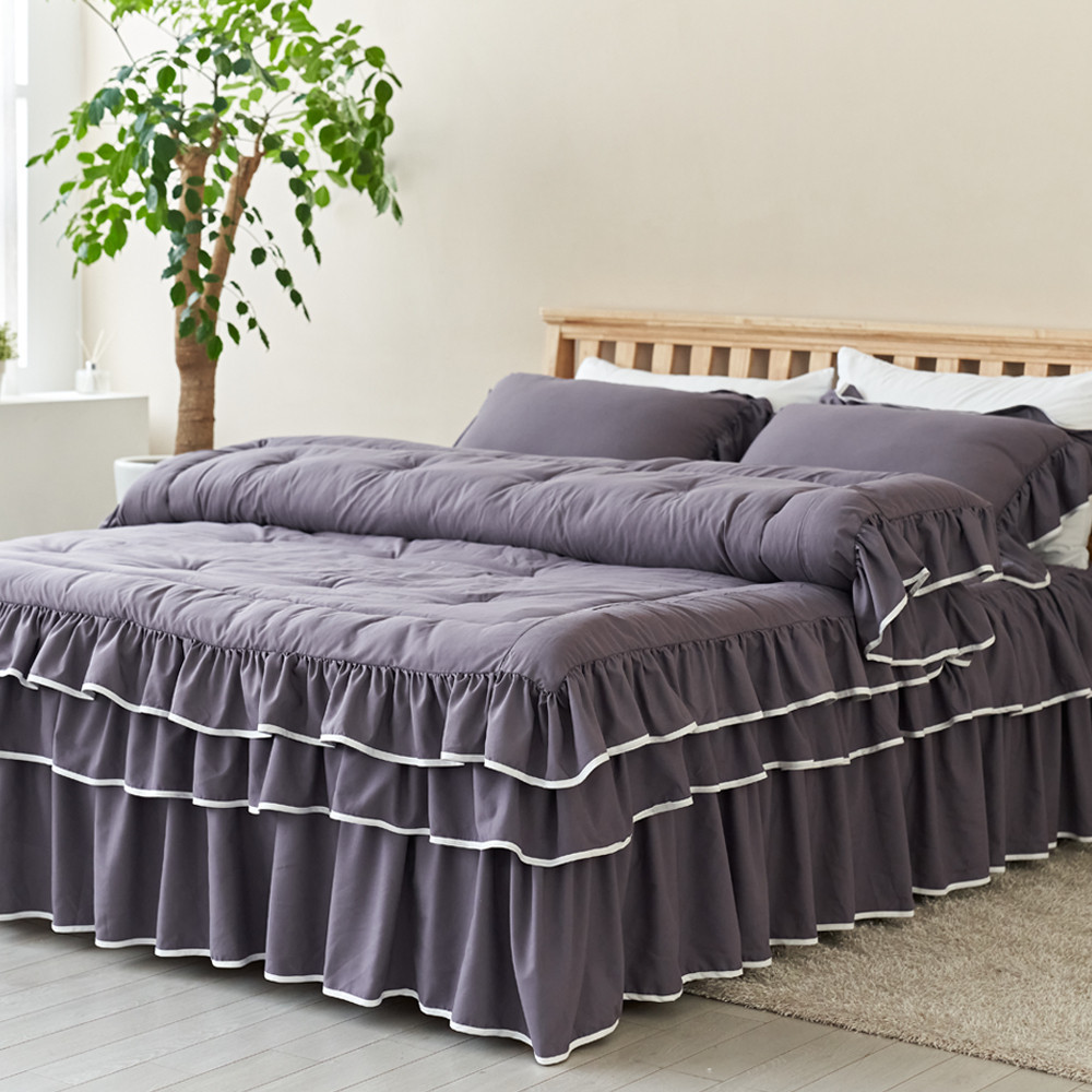 류금숙 라인 실키케어 항균프릴 차렵이불 베개커버 숏매트커버세트 SS/Q/K/SK