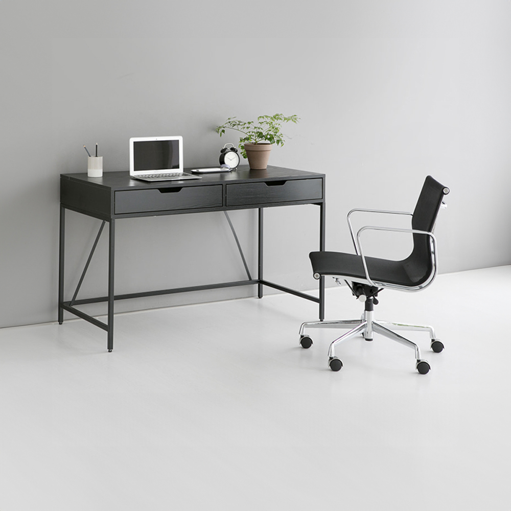 OLAF 책상 서랍2칸 KS1012TB 1200x600mm, 블랙 9622.7272