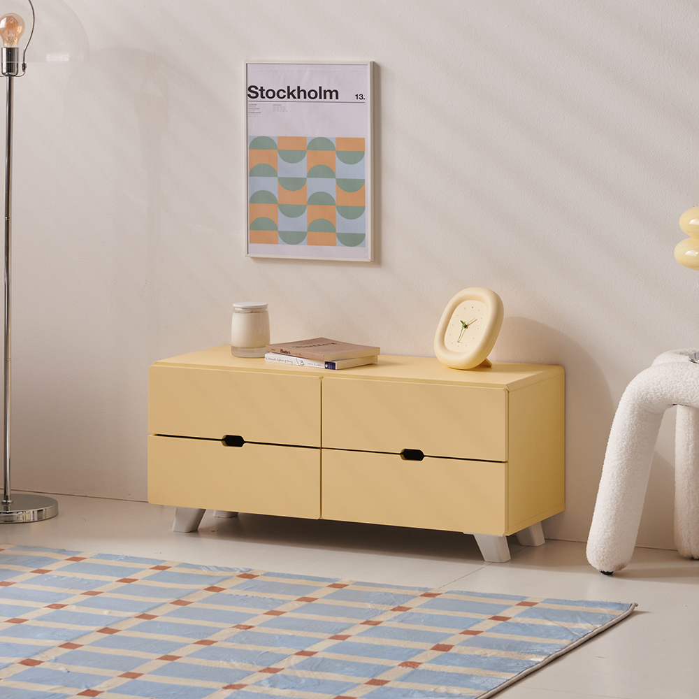 윈썸 릴리 2단 4P 800 미니거실장 폭좁은 원룸티비다이 낮은서랍장 티비서랍장