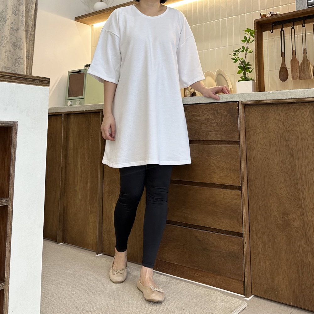 30-44 빅사이즈 자체제작 밑위긴 국산 레깅스 6부 10부 스판 블랙 운동 긴 쫄바지 - 상세 이미지 4