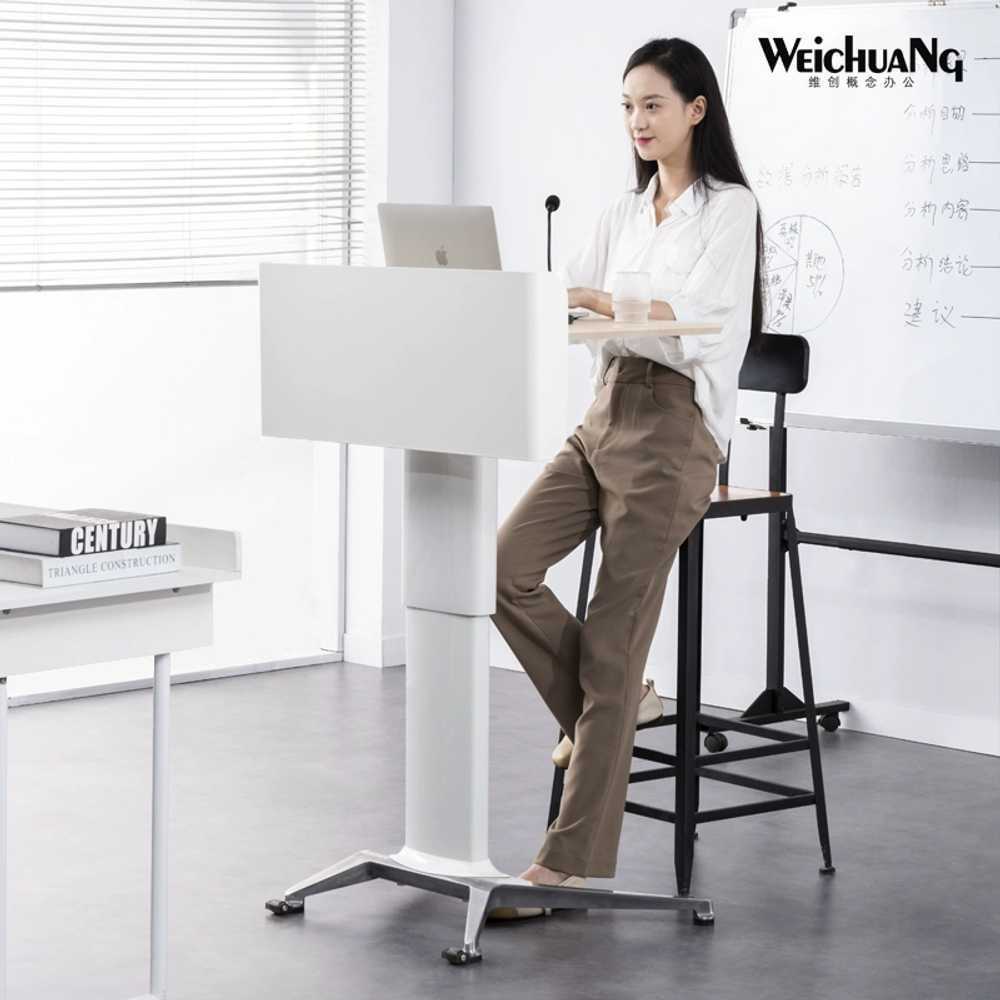 연단 테이블 강연대 교단 사회자 교탁 발표용 단상 화이트 - 상세 이미지 5