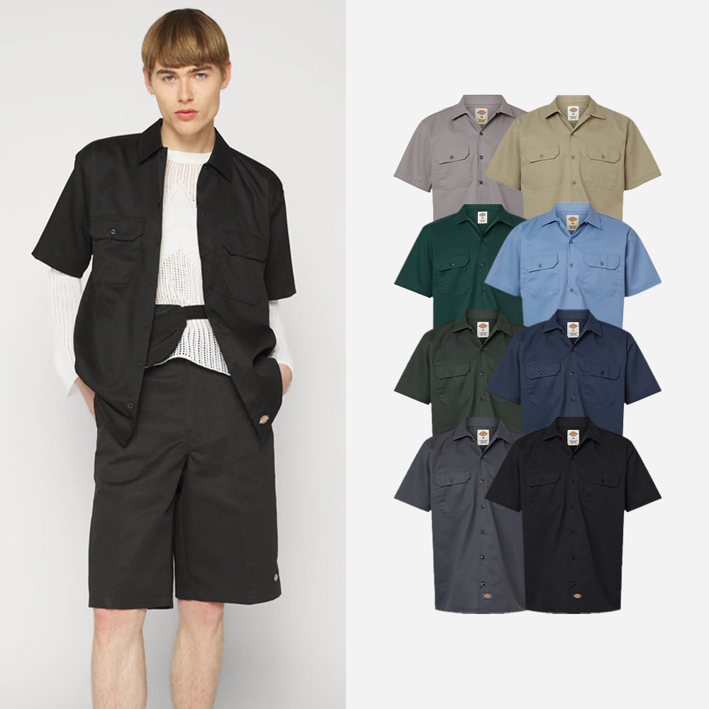 디키즈 남성 워크셔츠 반팔 남방 셔츠 빅사이즈 S~4XL 트윌 코튼 면남방 1574