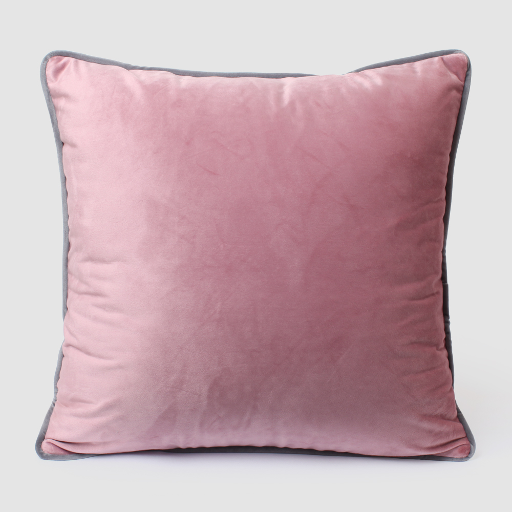 벨벳 파이프 벨벳 쇼파쿠션 북유럽 쿠션커버 스타일K 정사각 인디핑크, 45x45cm