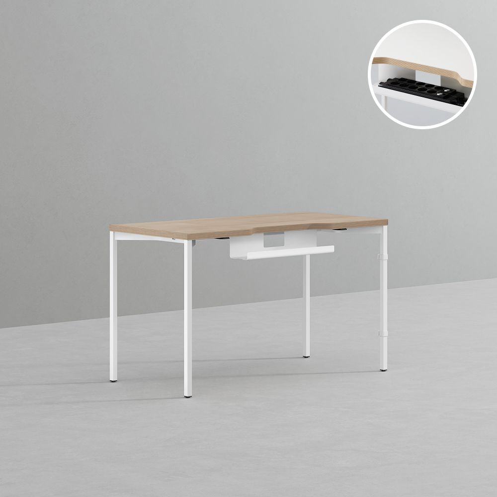 데스커 컴퓨터 책상 2.0 1200x600mm, 메이플+화이트 - 상품 이미지