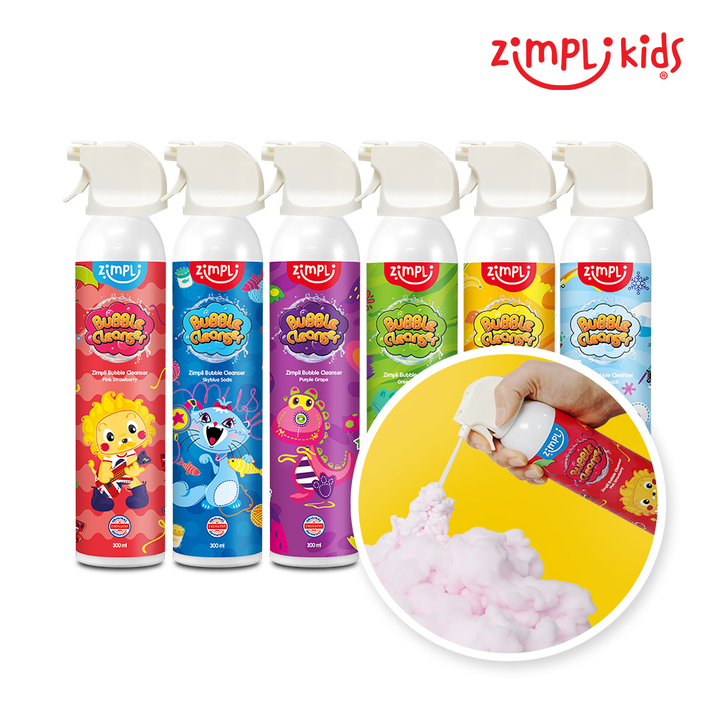 짐플리키즈 300ml 영국 유아버블클렌저 버블건 목욕놀이 장난감 아기거품목욕 6종 세트 1800ml