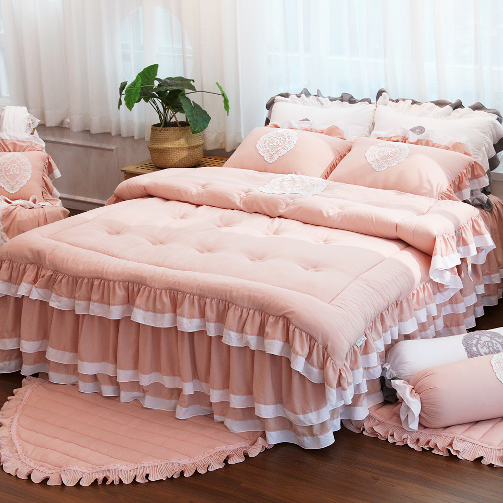 류금숙 프렌치감성 실키케어 향균프릴 이불 베개커버 이중프릴침대커버세트 SS/Q/K/SK