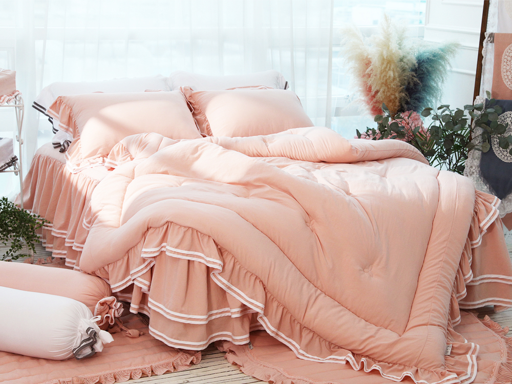 류금숙 투라인 실키케어 향균프릴 차렵이불 베개커버 이중프릴침대커버세트 SS/Q/K/SK